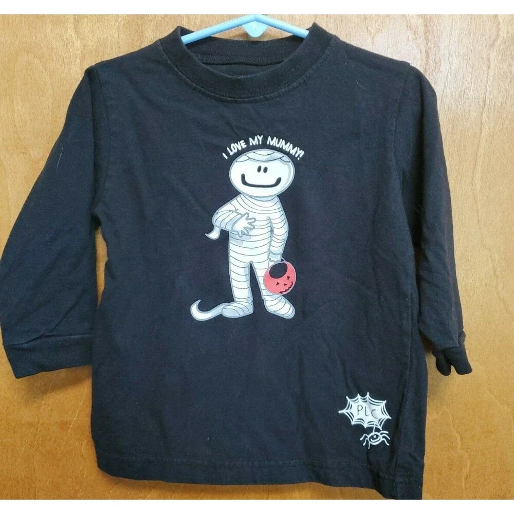 The Children's Place 24 month I Love My Mummy black long sleeve Halloween shirt